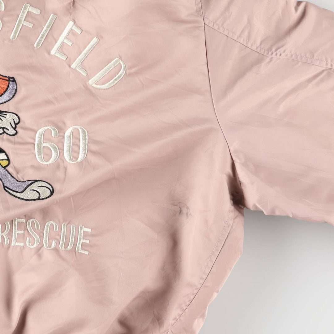LOONEY TUNES Bugs Bunny USAIR FORCE Military Flight Jacket Women's XL Size unknown pink type Vintage Second Hand
