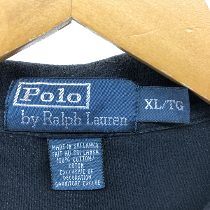 Ralph Lauren POLO by Ralph Lauren short sleeve polo shirt, men's XL size cotton black type Vintage Second Hand