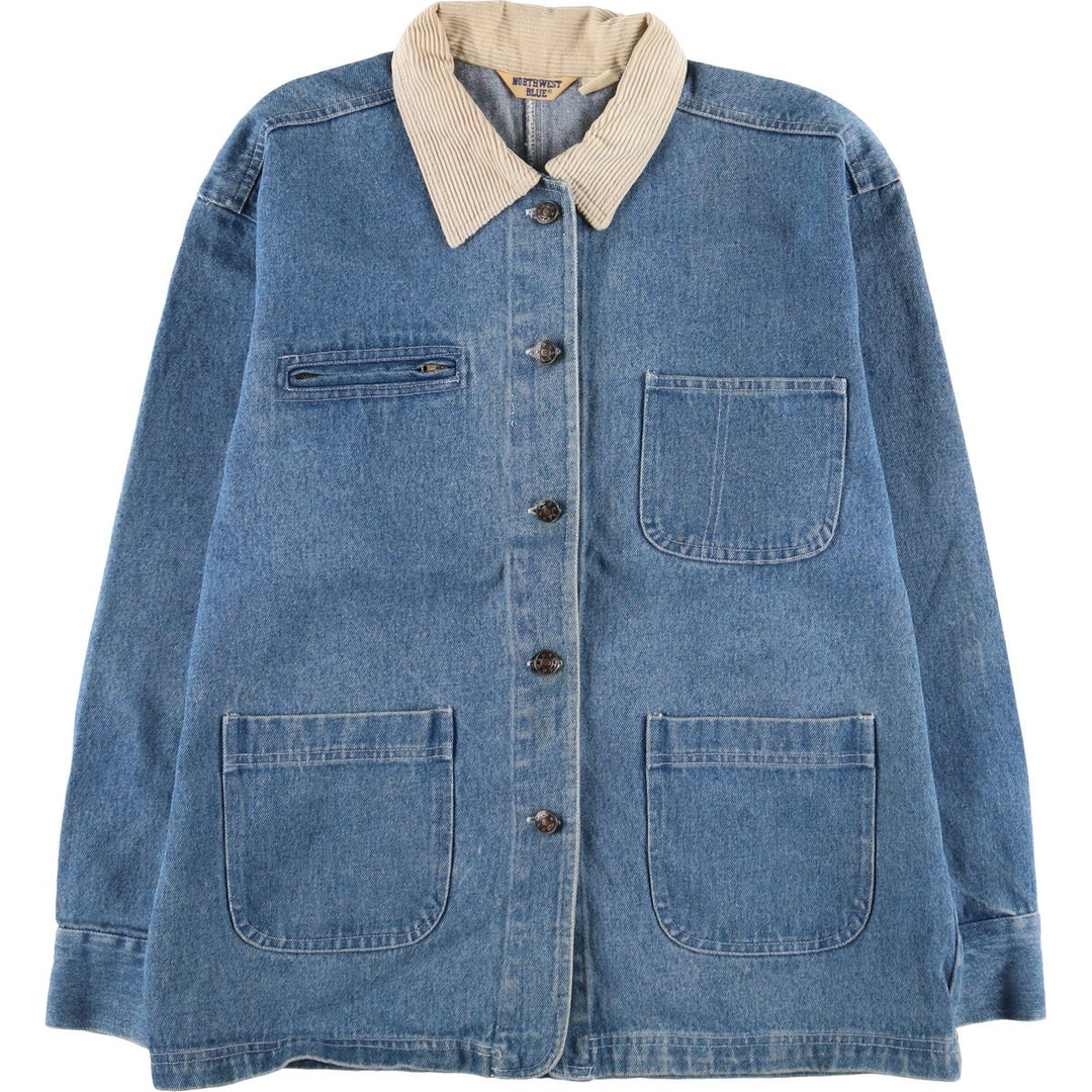 NORTHWEST BLUE denim coveralls, women's size M, vintage unclear blue type Vintage Second Hand
