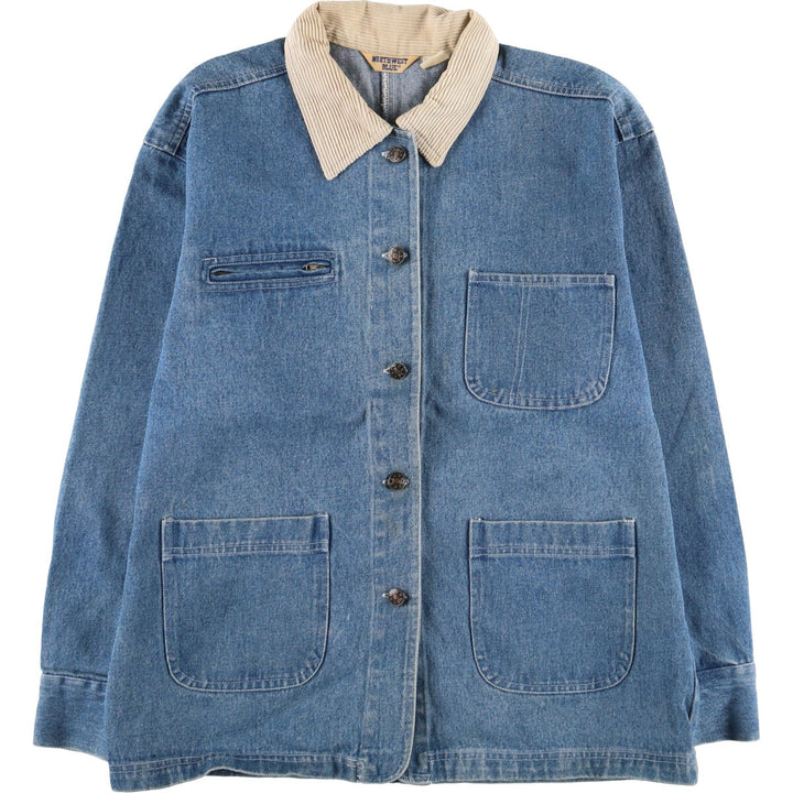 NORTHWEST BLUE denim coveralls, women's size M, vintage unclear blue type Vintage Second Hand