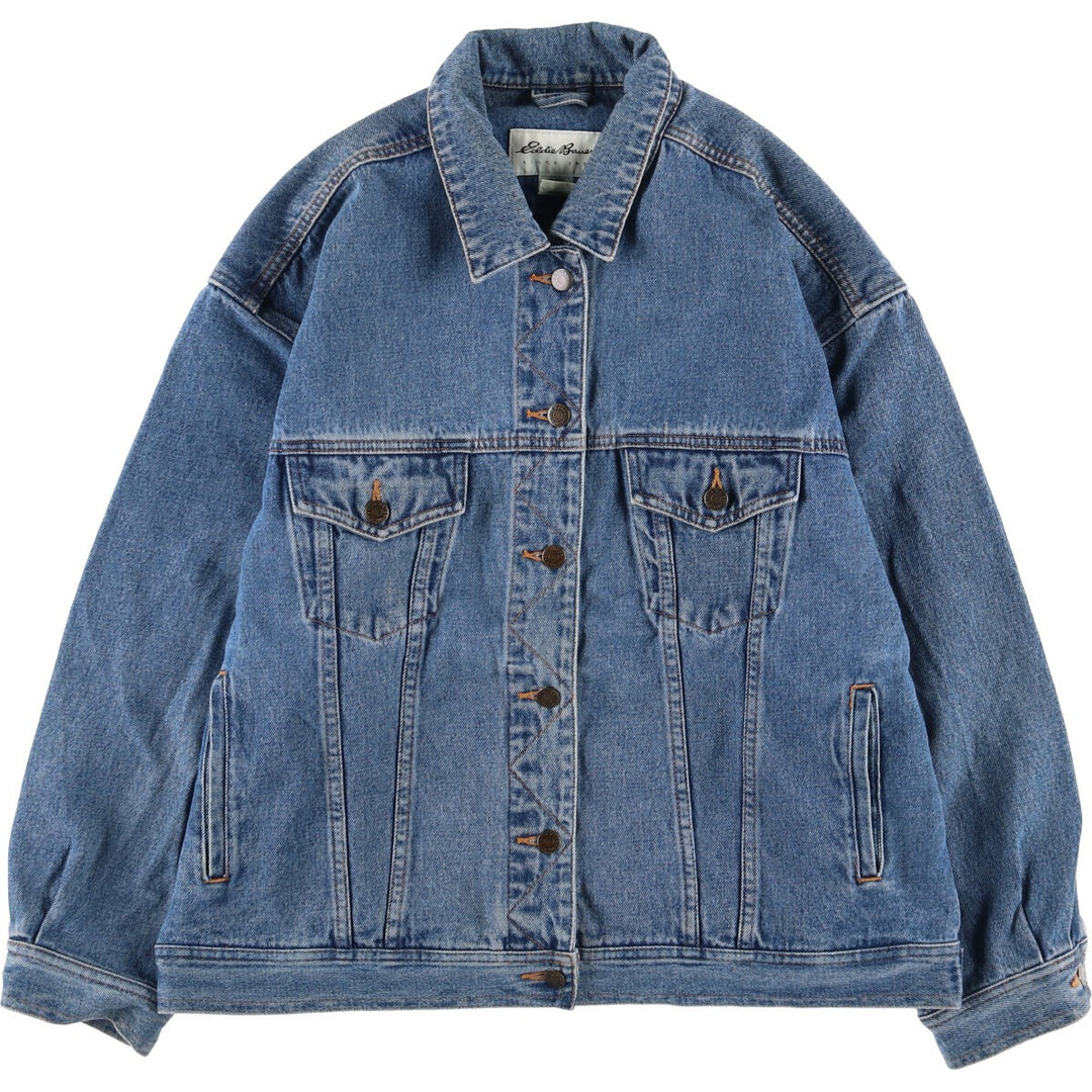 Eddie Bauer denim jacket, denim jacket, women's XL size cotton blue type Vintage Second Hand