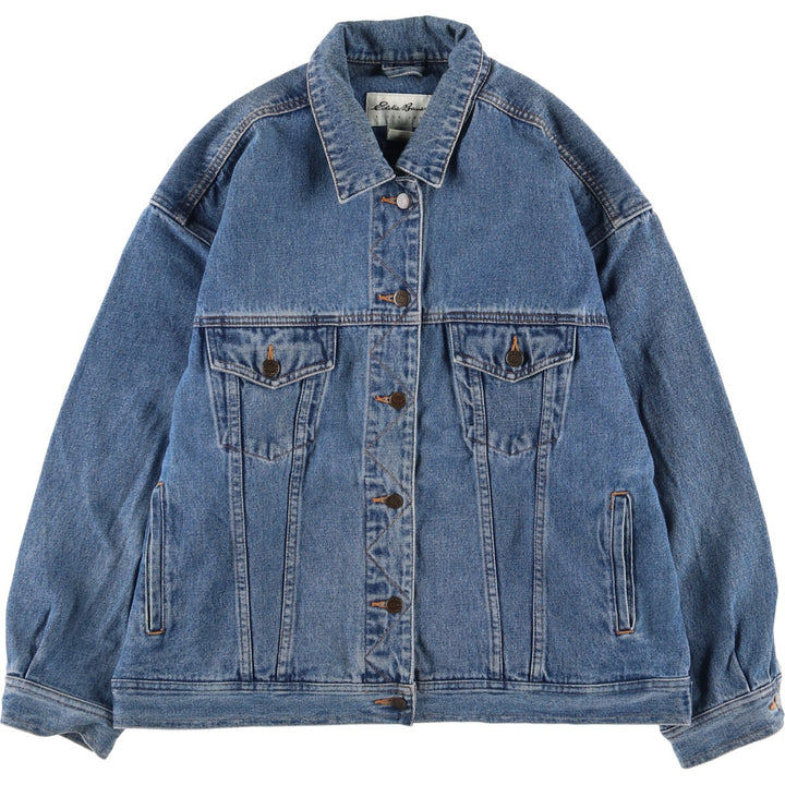 Eddie Bauer denim jacket, denim jacket, women's XL size cotton blue type Vintage Second Hand
