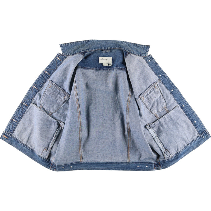 Eddie Bauer denim jacket, denim jacket, women's XL size cotton blue type Vintage Second Hand