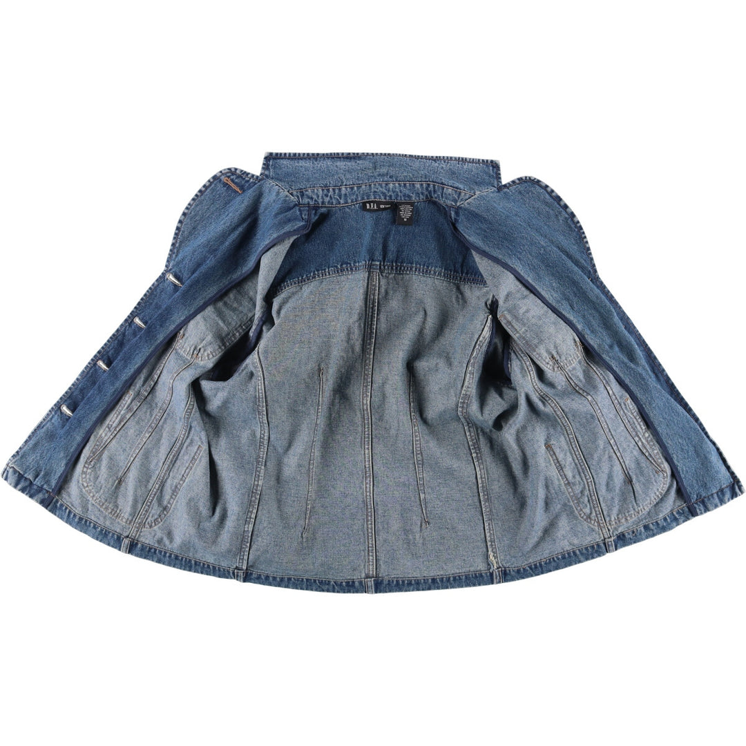 DFA NEW YORK denim tailored jacket for women, size L cotton blue type Vintage Second Hand