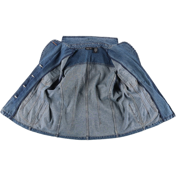 DFA NEW YORK denim tailored jacket for women, size L cotton blue type Vintage Second Hand