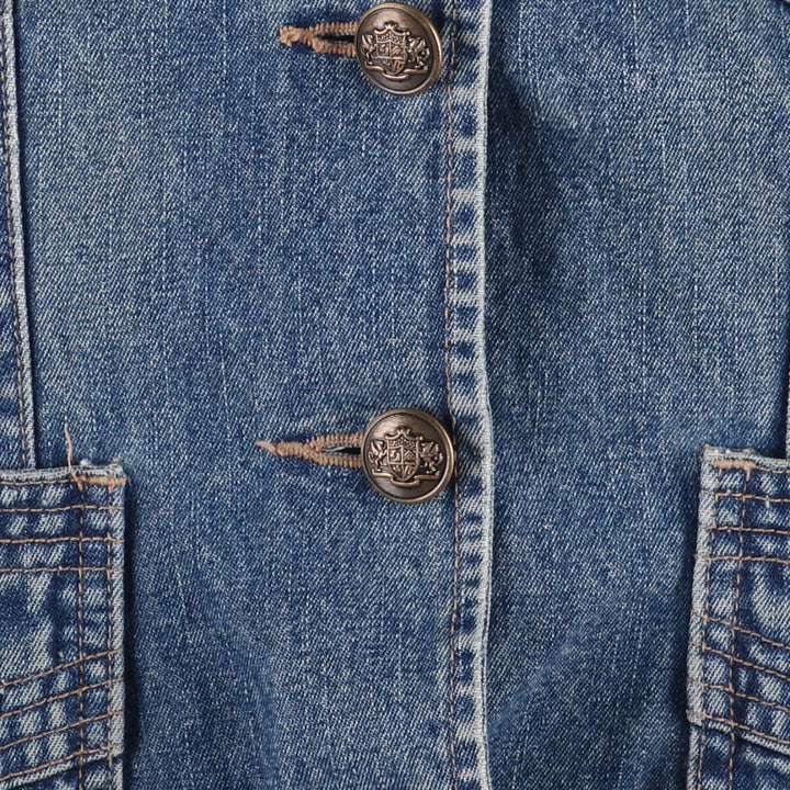 DFA NEW YORK denim tailored jacket for women, size L cotton blue type Vintage Second Hand