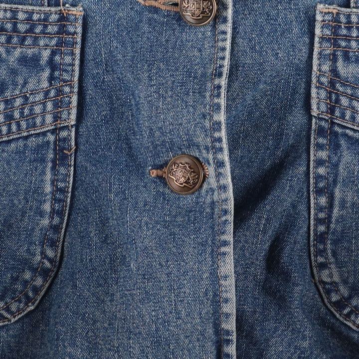 DFA NEW YORK denim tailored jacket for women, size L cotton blue type Vintage Second Hand