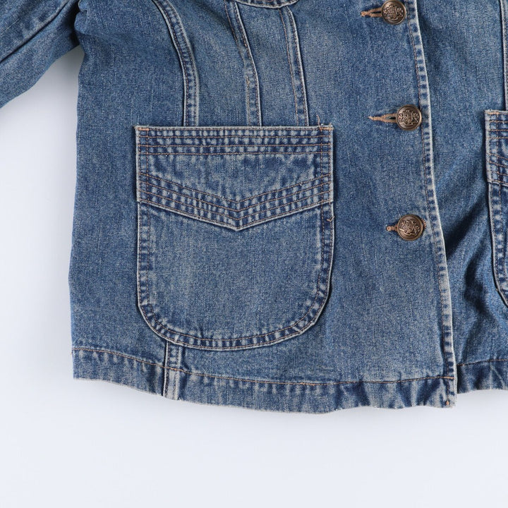 DFA NEW YORK denim tailored jacket for women, size L cotton blue type Vintage Second Hand