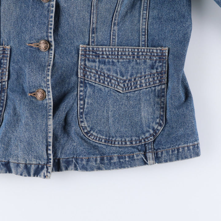 DFA NEW YORK denim tailored jacket for women, size L cotton blue type Vintage Second Hand