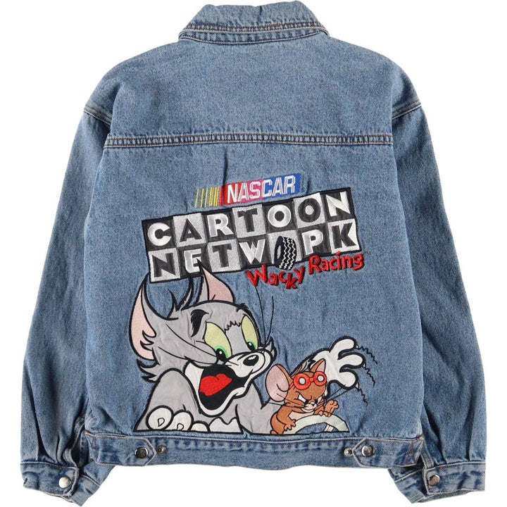 CARTOON NETWORK WACKY RACING Cartoon Network Tom and Jerry Denim Jacket G-Jean Women's M cotton blue type Vintage Second Hand