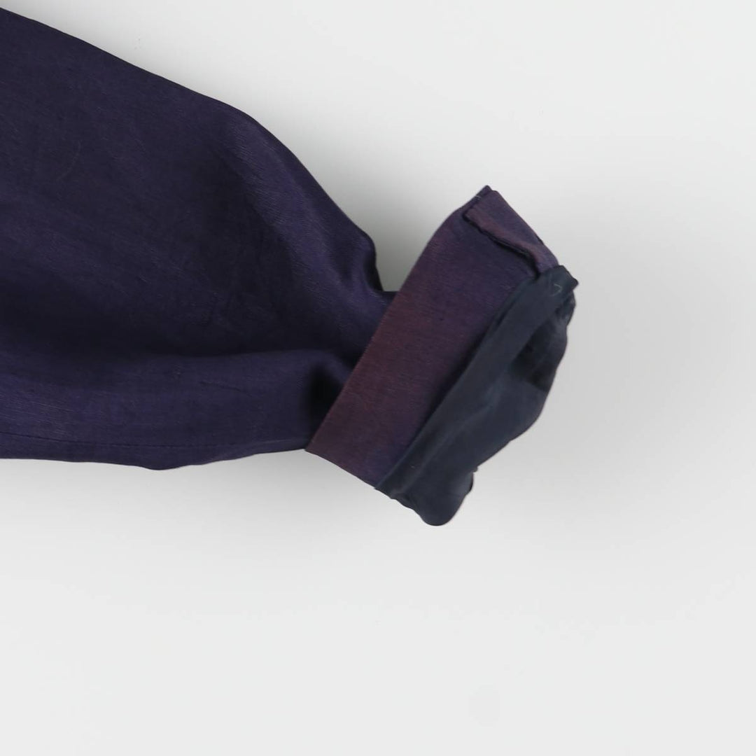 Ralph Lauren Double Breasted Peak Lapel Linen Tailored Jacket Made in USA Women's M linen navy blue type Vintage Second Hand