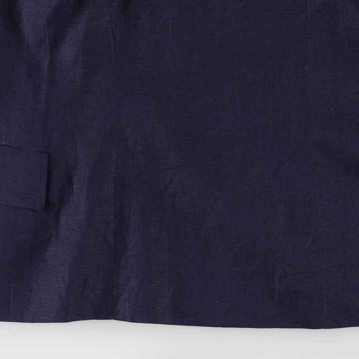 Ralph Lauren Double Breasted Peak Lapel Linen Tailored Jacket Made in USA Women's M linen navy blue type Vintage Second Hand