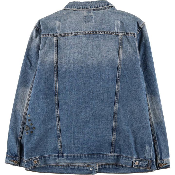 BOOM BOOM JEANS Floral Rose Pattern Denim Jacket G-Jean Women's XL cotton blue type Vintage Second Hand