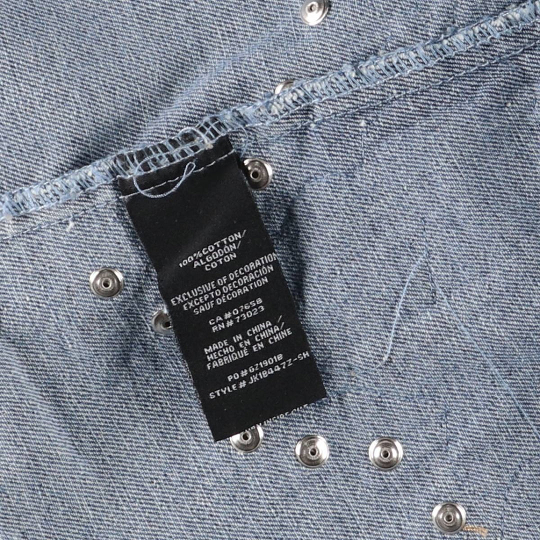 BOOM BOOM JEANS Floral Rose Pattern Denim Jacket G-Jean Women's XL cotton blue type Vintage Second Hand