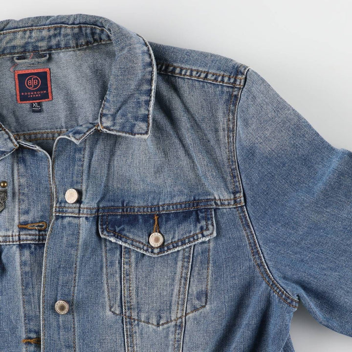 BOOM BOOM JEANS Floral Rose Pattern Denim Jacket G-Jean Women's XL cotton blue type Vintage Second Hand