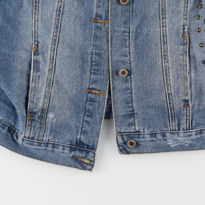 BOOM BOOM JEANS Floral Rose Pattern Denim Jacket G-Jean Women's XL cotton blue type Vintage Second Hand