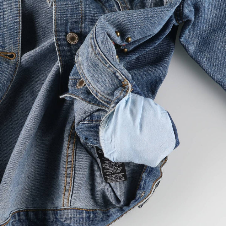 BOOM BOOM JEANS Floral Rose Pattern Denim Jacket G-Jean Women's XL cotton blue type Vintage Second Hand