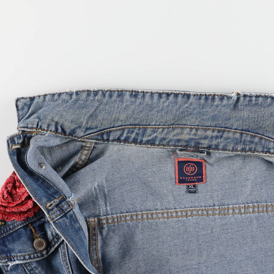 BOOM BOOM JEANS Floral Rose Pattern Denim Jacket G-Jean Women's XL cotton blue type Vintage Second Hand