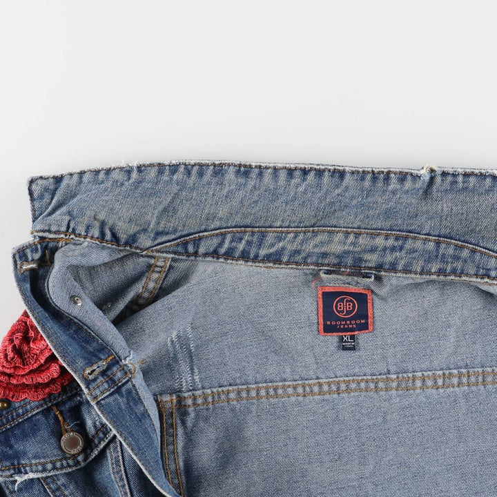 BOOM BOOM JEANS Floral Rose Pattern Denim Jacket G-Jean Women's XL cotton blue type Vintage Second Hand