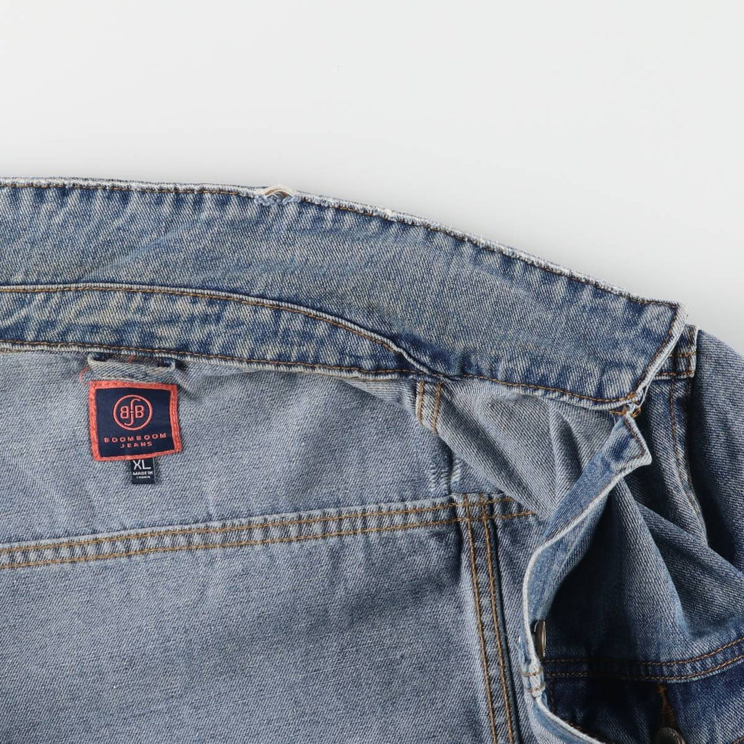 BOOM BOOM JEANS Floral Rose Pattern Denim Jacket G-Jean Women's XL cotton blue type Vintage Second Hand