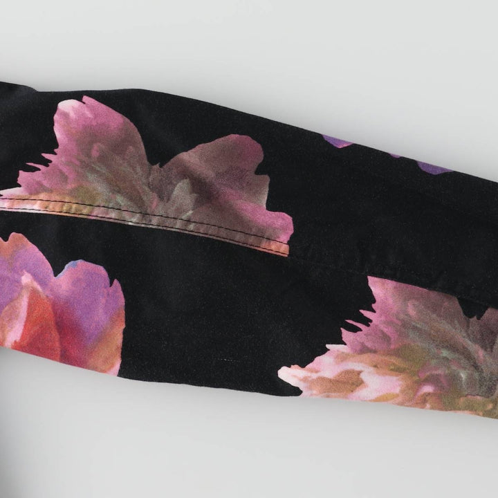 Calvin Klein Floral Print Cropped Open Collar Cotton Jacket for Women (XL) cotton black type Vintage Second Hand