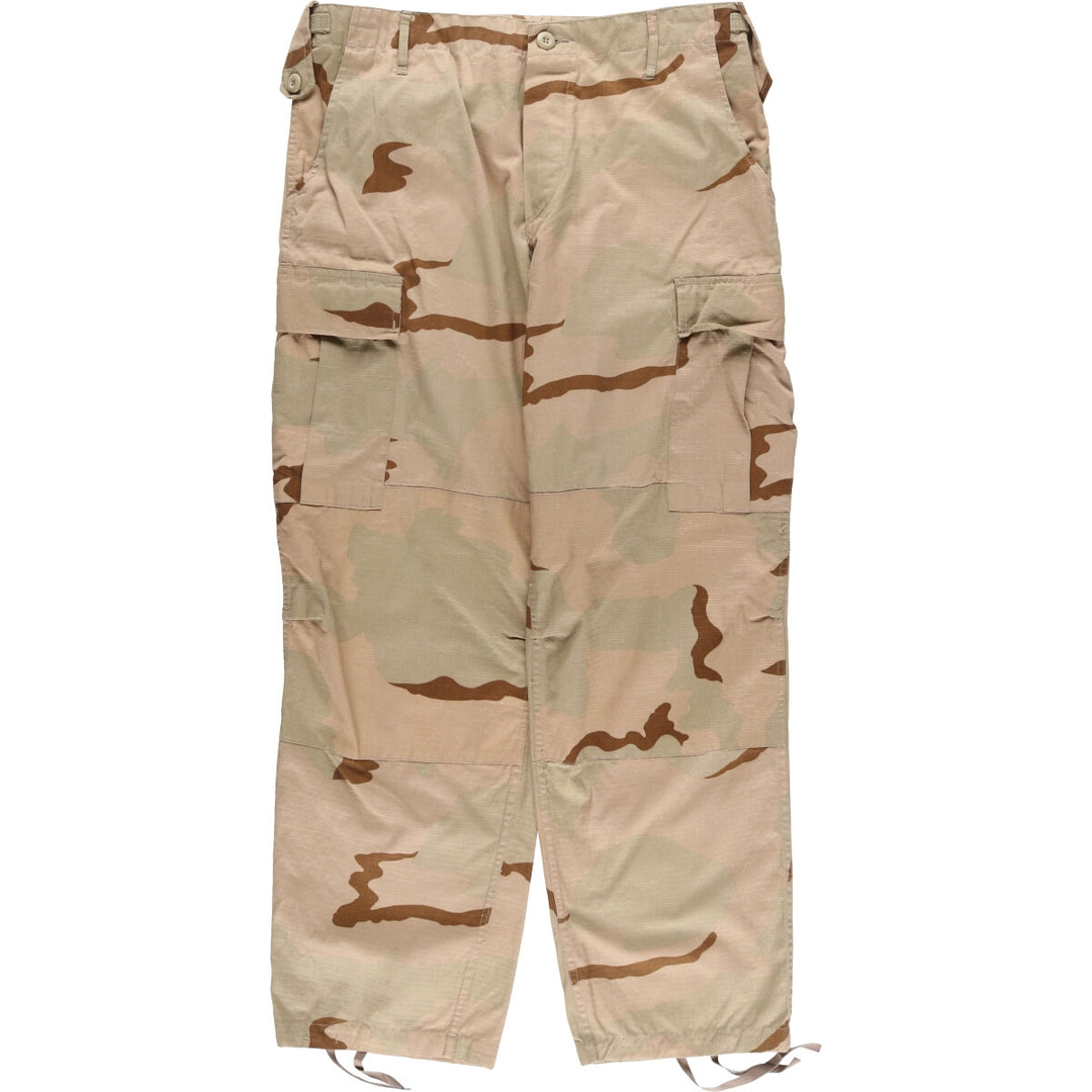Civilian NU GLOBAL Camouflage Pattern 3C Desert Camo Ripstop Military Cargo Pants MEDIUM-REGULAT Men's w34 equivalent cotton Beige type Vintage Second Hand