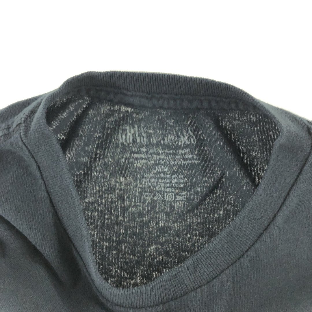 GUNS N' ROSES Guns N' Roses Band T-shirt Band Tee Men's M size cotton black type Vintage Second Hand