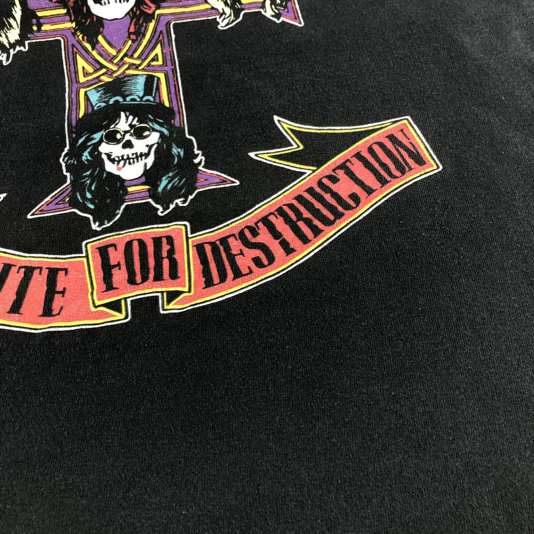 GUNS N' ROSES Guns N' Roses Band T-shirt Band Tee Men's M size cotton black type Vintage Second Hand