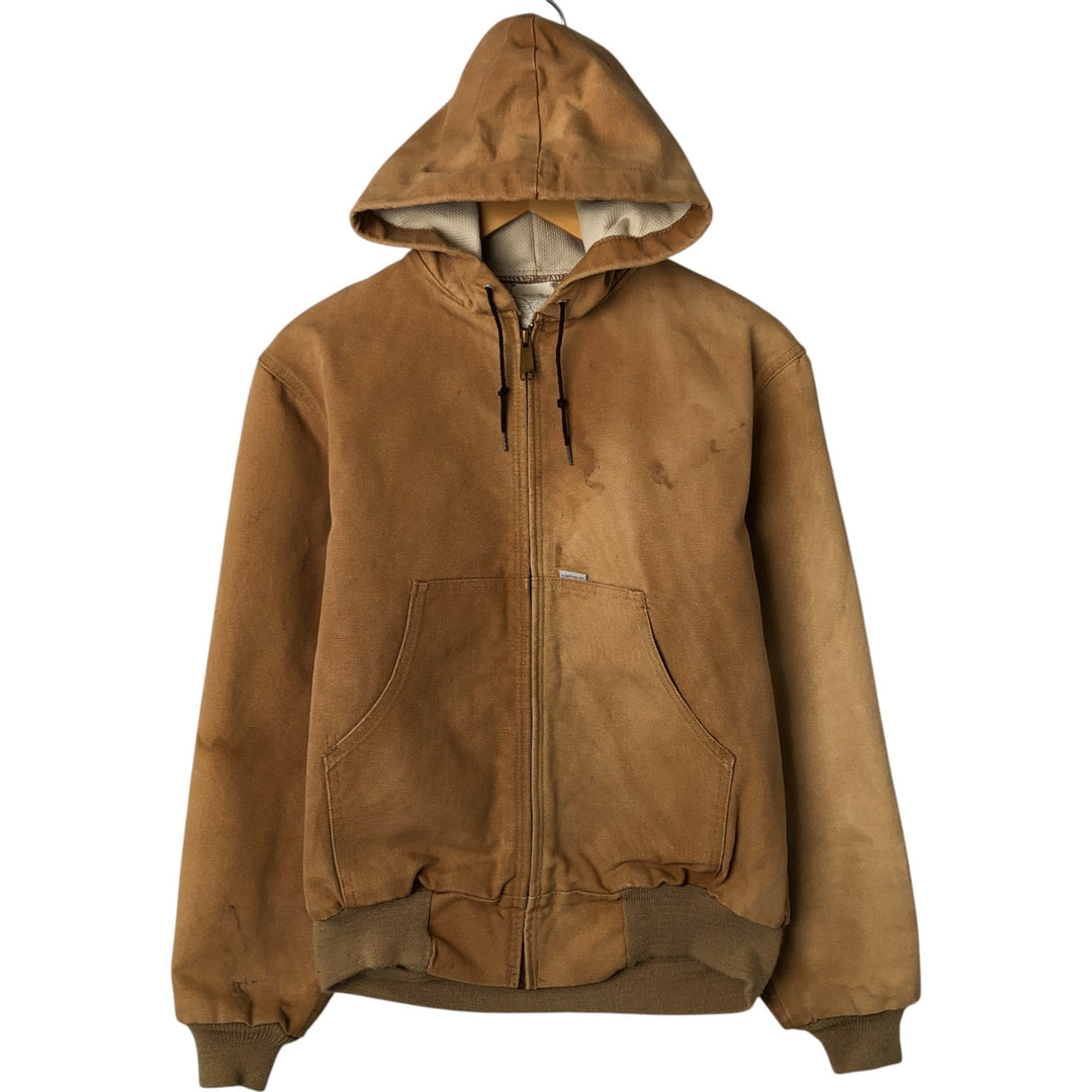 1980'S Carhartt 100th Anniversary Model Active Jacket Duck Full Zip Parka Made in USA Men's M cotton Camel type Vintage Second Hand