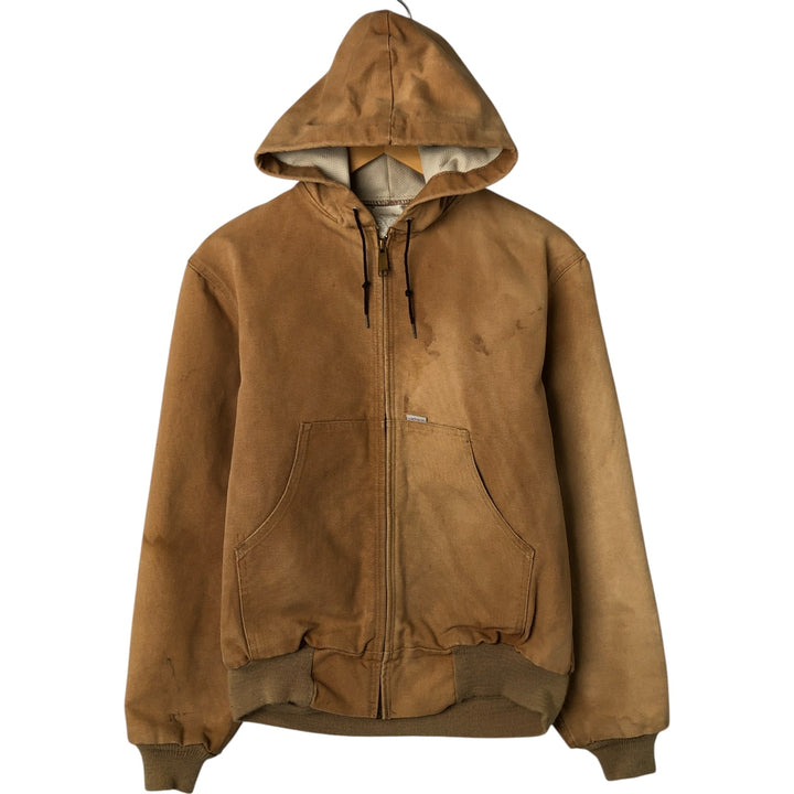 1980'S Carhartt 100th Anniversary Model Active Jacket Duck Full Zip Parka Made in USA Men's M cotton Camel type Vintage Second Hand