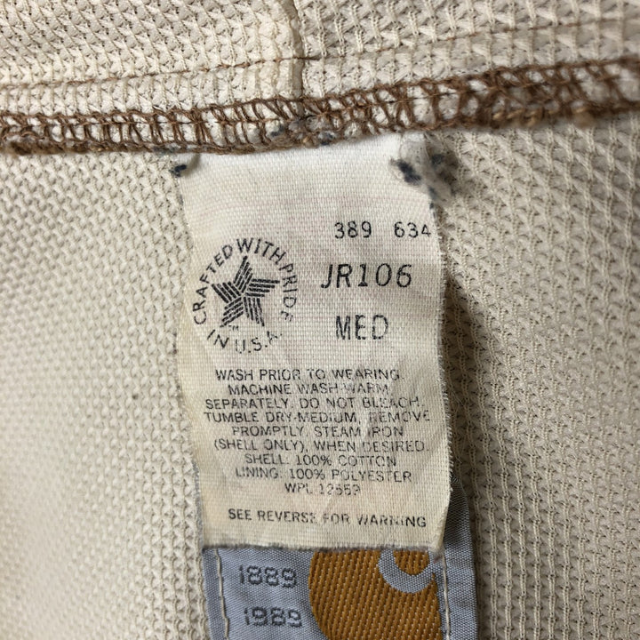 1980'S Carhartt 100th Anniversary Model Active Jacket Duck Full Zip Parka Made in USA Men's M cotton Camel type Vintage Second Hand