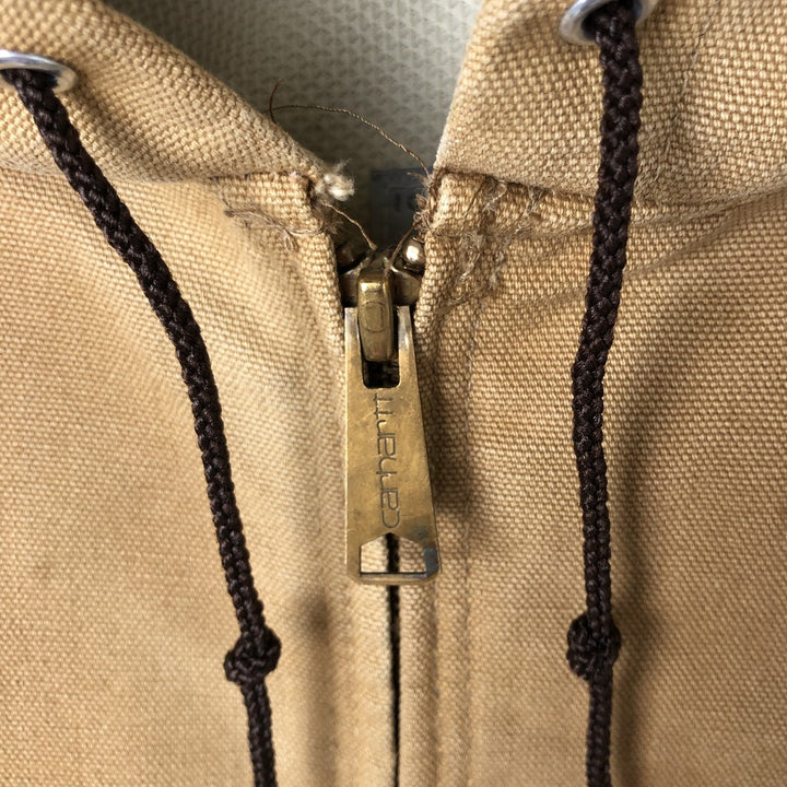 1980'S Carhartt 100th Anniversary Model Active Jacket Duck Full Zip Parka Made in USA Men's M cotton Camel type Vintage Second Hand