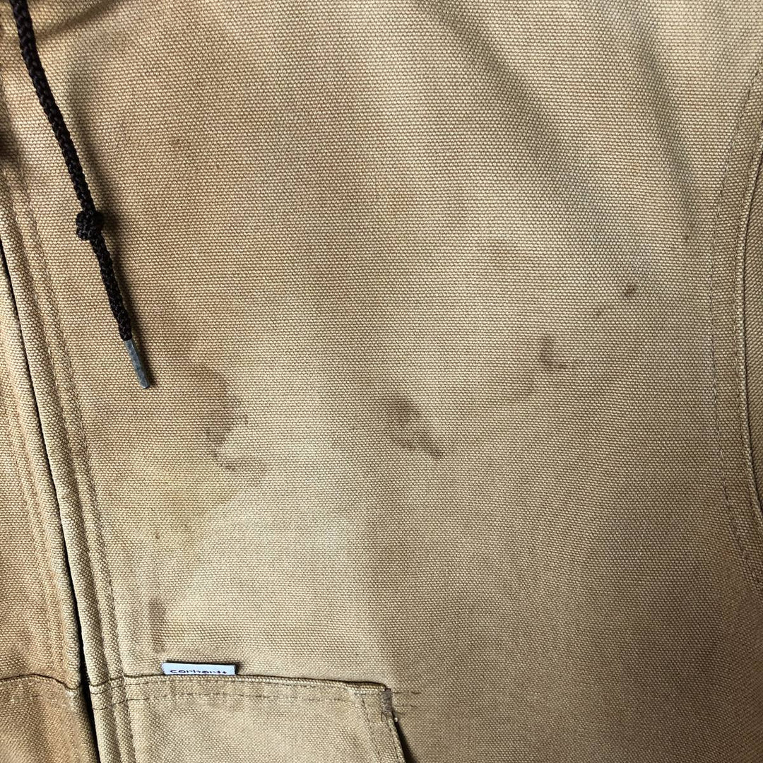 1980'S Carhartt 100th Anniversary Model Active Jacket Duck Full Zip Parka Made in USA Men's M cotton Camel type Vintage Second Hand