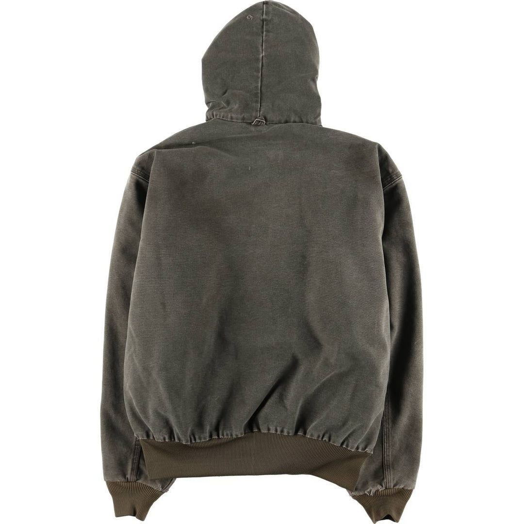 00'S Carhartt Active Jacket Duck Full Zip Parka Made in USA Men's XL unclear Khaki type Vintage Second Hand