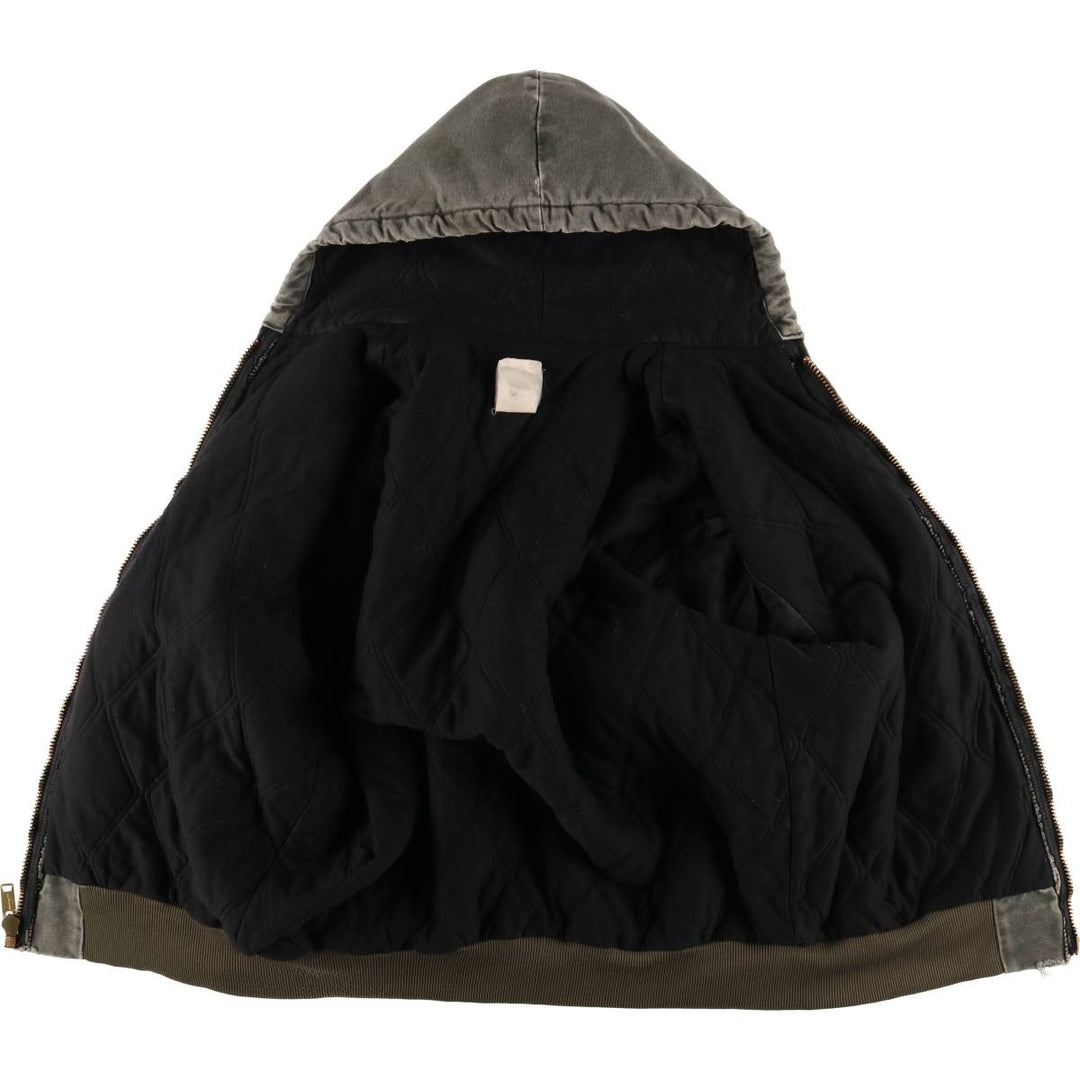 00'S Carhartt Active Jacket Duck Full Zip Parka Made in USA Men's XL unclear Khaki type Vintage Second Hand