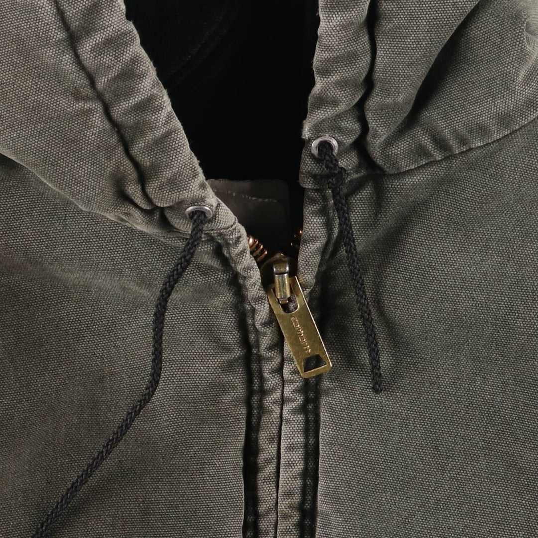 00'S Carhartt Active Jacket Duck Full Zip Parka Made in USA Men's XL unclear Khaki type Vintage Second Hand