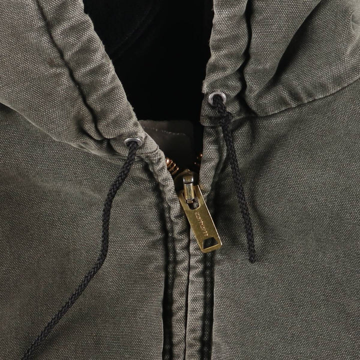 00'S Carhartt Active Jacket Duck Full Zip Parka Made in USA Men's XL unclear Khaki type Vintage Second Hand