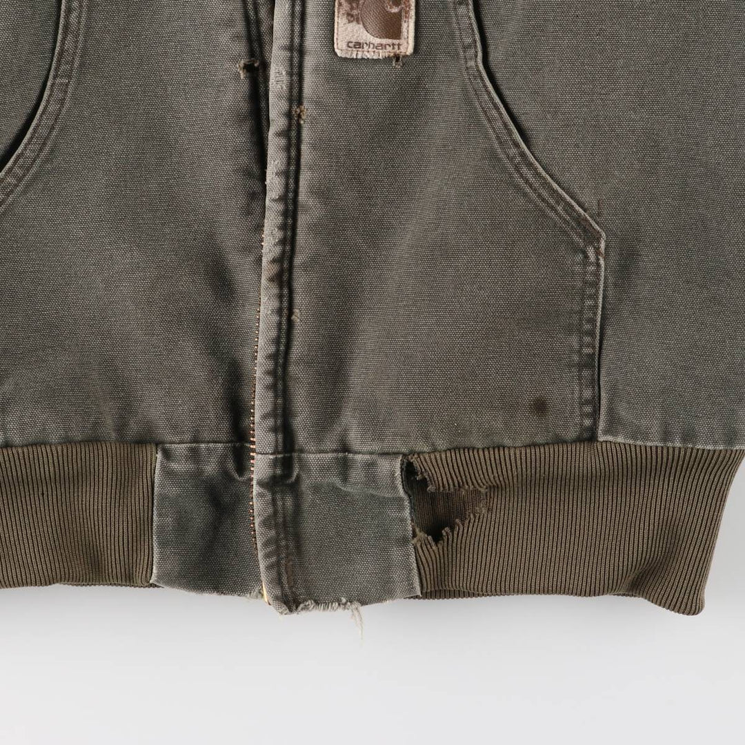 00'S Carhartt Active Jacket Duck Full Zip Parka Made in USA Men's XL unclear Khaki type Vintage Second Hand