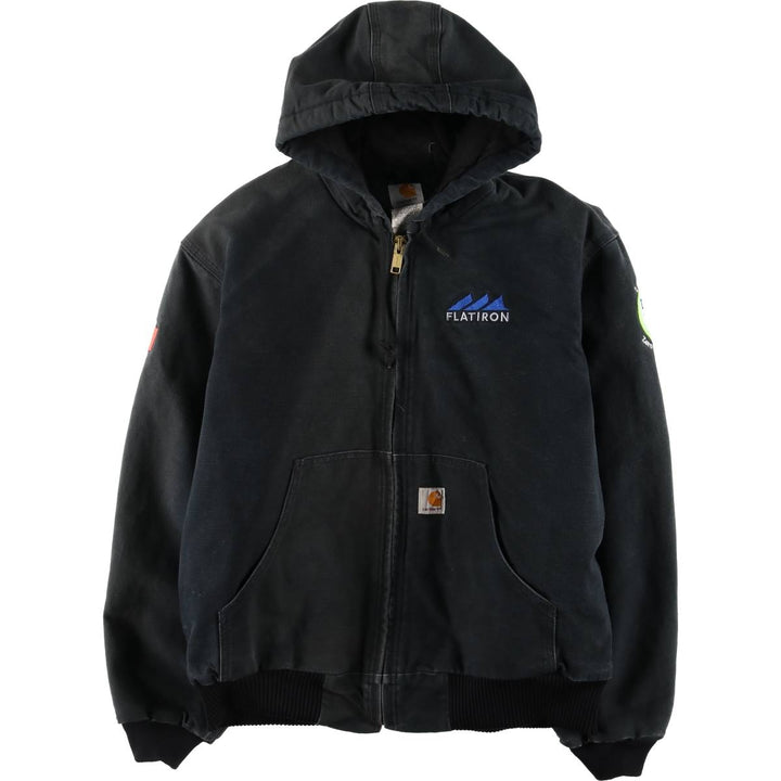 Carhartt Active Jacket Duck Full Zip Parka Made in USA Men's L size cotton black type Vintage Second Hand