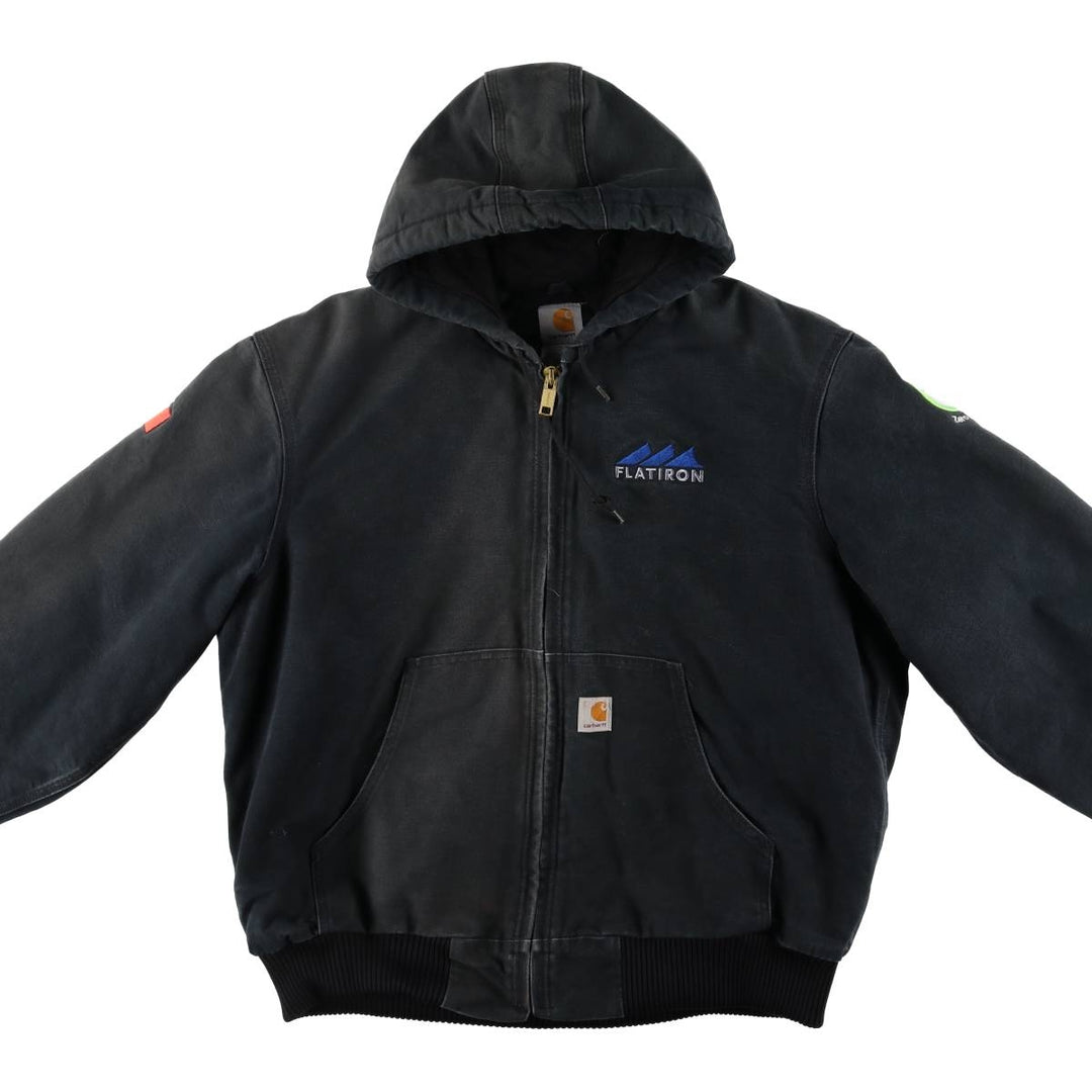 Carhartt Active Jacket Duck Full Zip Parka Made in USA Men's L size cotton black type Vintage Second Hand