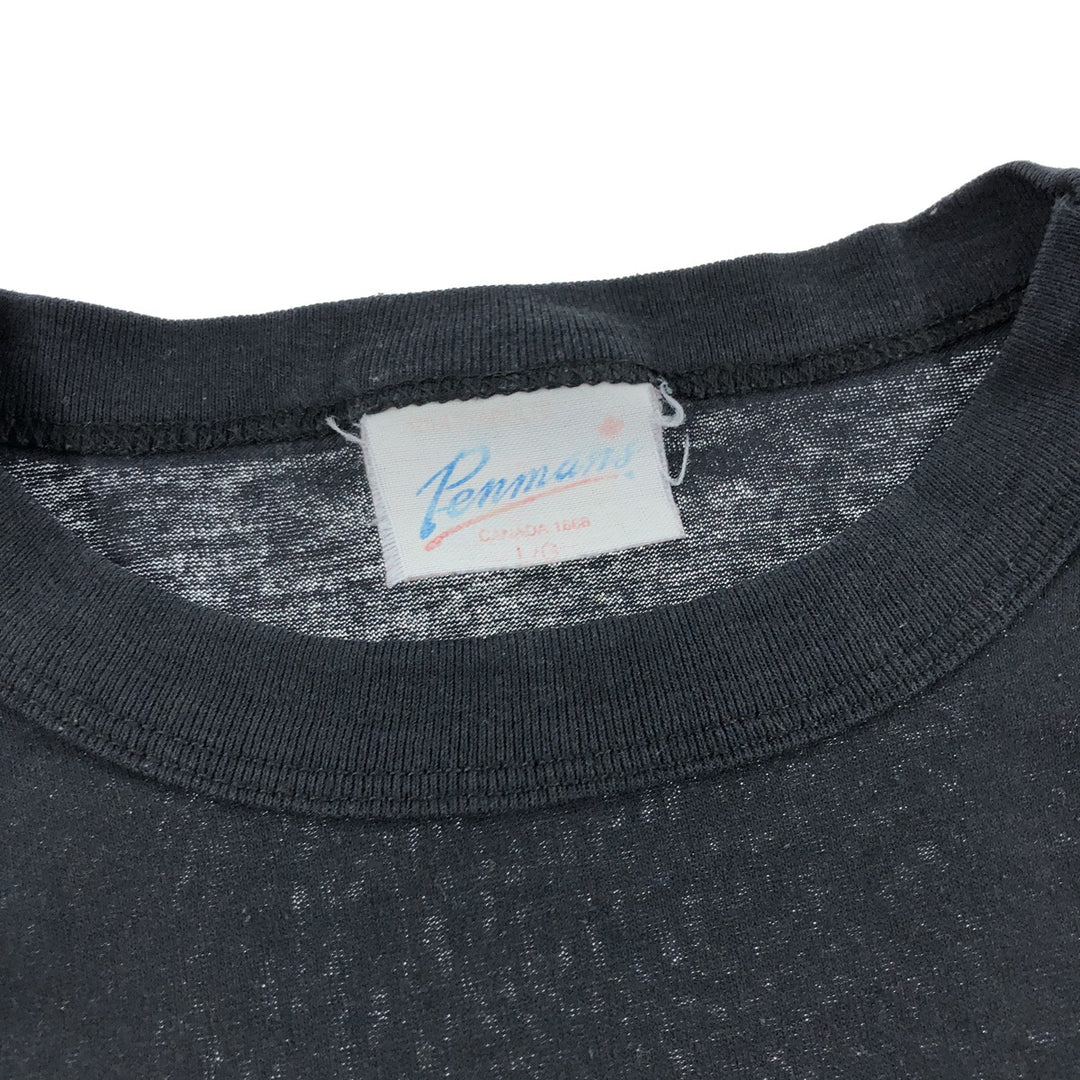 90'S Penmans bird print animal t-shirt, made in Canada, men's size L, vintage polyester black type Vintage Second Hand