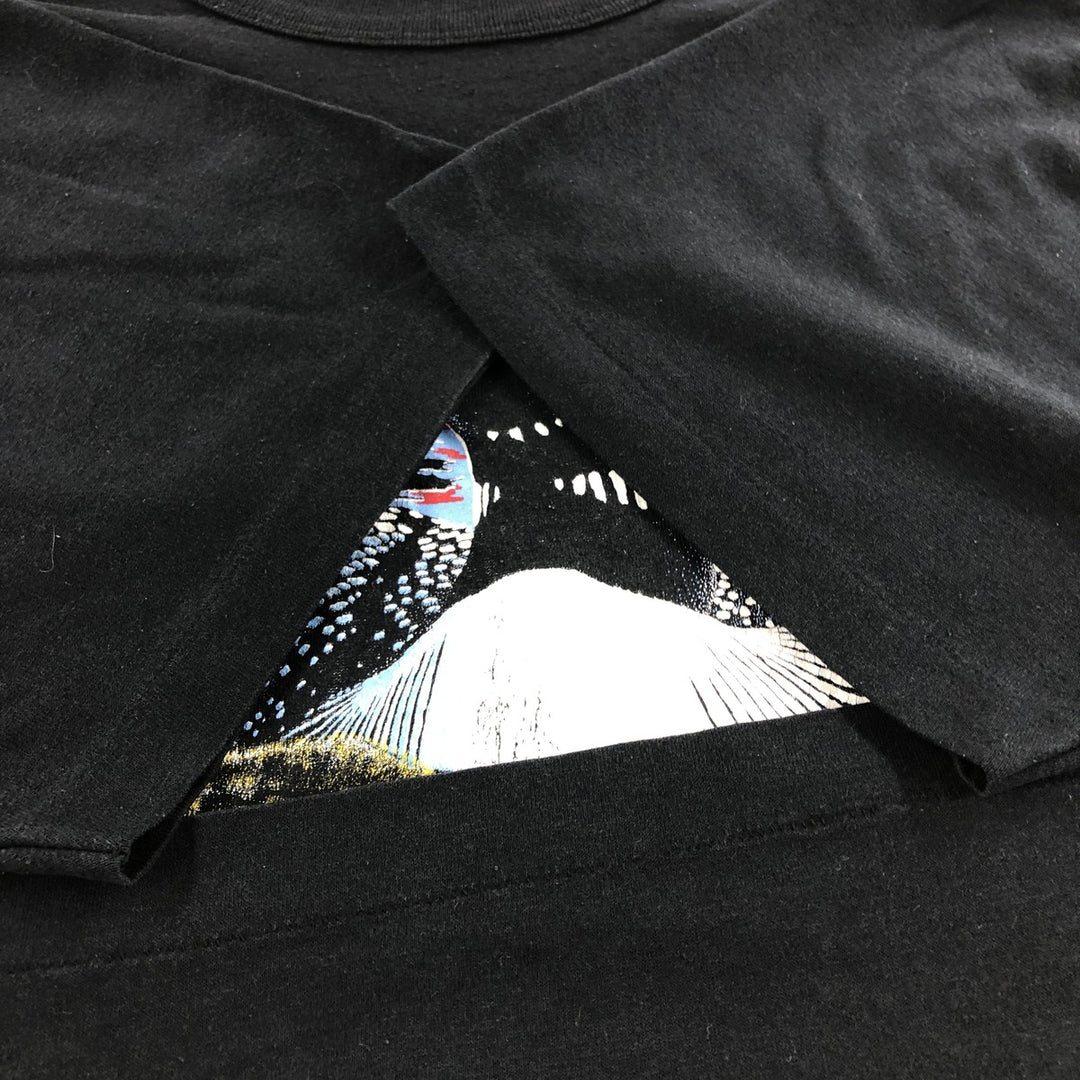 90'S Penmans bird print animal t-shirt, made in Canada, men's size L, vintage polyester black type Vintage Second Hand