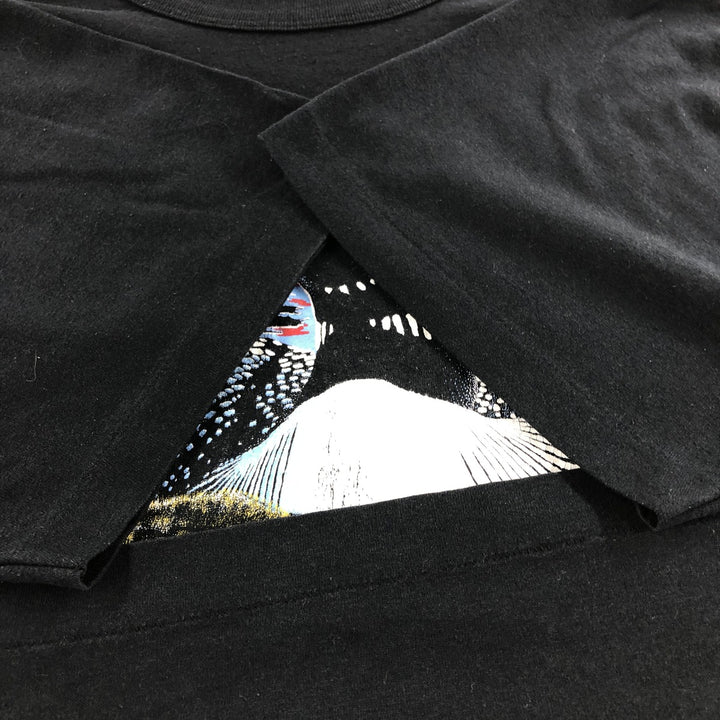 90'S Penmans bird print animal t-shirt, made in Canada, men's size L, vintage polyester black type Vintage Second Hand