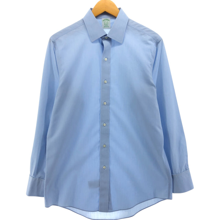 Brooks Brothers Est.1818 Wide Collar Long Sleeve Cotton Shirt Cuff Shirt Men's M Size cotton Blue type light blue Vintage Second Hand