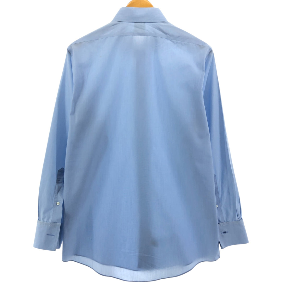 Brooks Brothers Est.1818 Wide Collar Long Sleeve Cotton Shirt Cuff Shirt Men's M Size cotton Blue type light blue Vintage Second Hand
