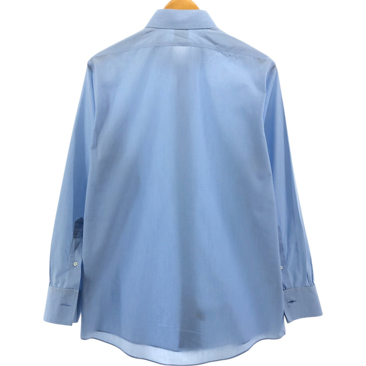 Brooks Brothers Est.1818 Wide Collar Long Sleeve Cotton Shirt Cuff Shirt Men's M Size cotton Blue type light blue Vintage Second Hand