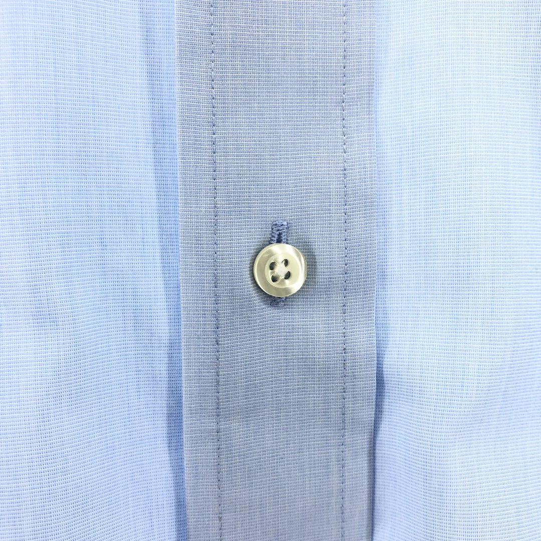 Brooks Brothers Est.1818 Wide Collar Long Sleeve Cotton Shirt Cuff Shirt Men's M Size cotton Blue type light blue Vintage Second Hand