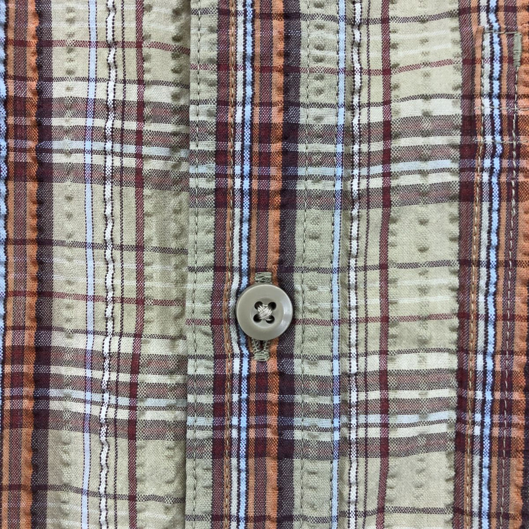 00'S Patagonia 53000S0 Seersucker Short Sleeve Check Shirt Box Shirt Men's L size polyester brown type Vintage Second Hand