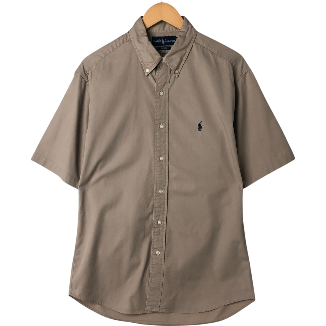 Ralph Lauren BLAKE short sleeve button down shirt, men's size L cotton Beige type Vintage Second Hand