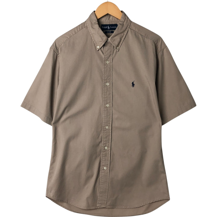 Ralph Lauren BLAKE short sleeve button down shirt, men's size L cotton Beige type Vintage Second Hand